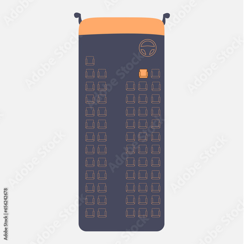 Bus seat layout vector