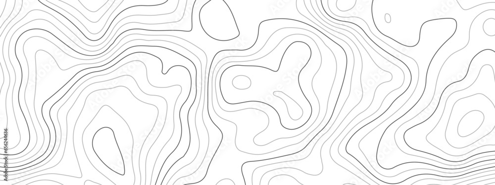 Abstract geometric topographic contour map background. Topographic map and landscape terrain texture grid. Abstract topographic map lines, wavy contour background.  - obrazy, fototapety, plakaty 