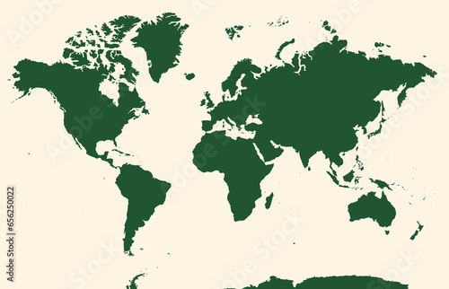 ナチュラルな世界地図、六大陸、大西洋