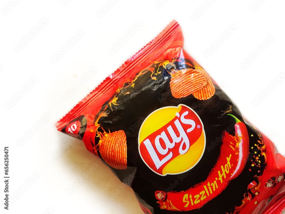 Guwahati, Assam, India October 3, 2023 Lay's Sizzlin' Hot Potato