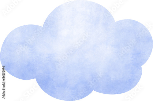 Blue watercolor cloud 