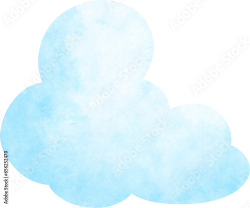 Blue watercolor cloud 
