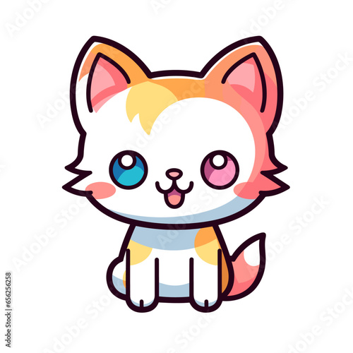 Cute cat vector clipart. Good for fashion fabrics  children   s clothing  T-shirts  postcards  email header  wallpaper  banner  events  covers  advertising  and more.