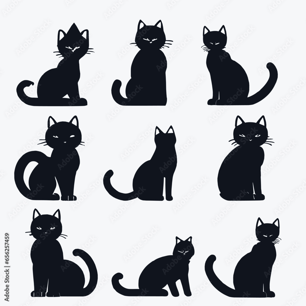 Fototapeta premium Free vector cat silhouette design