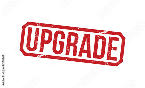 Upgrade Red Rubber Stamp vector design.
