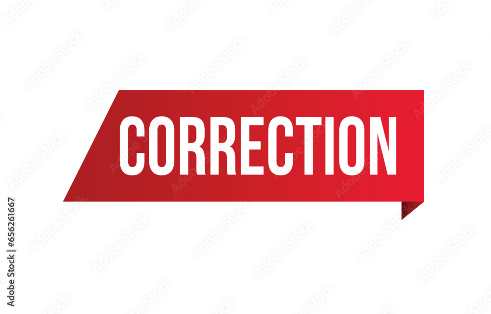 Vector illustration modern Correction banner, Isolated web element. Vector illustration modern Correction banner, Isolated web element.