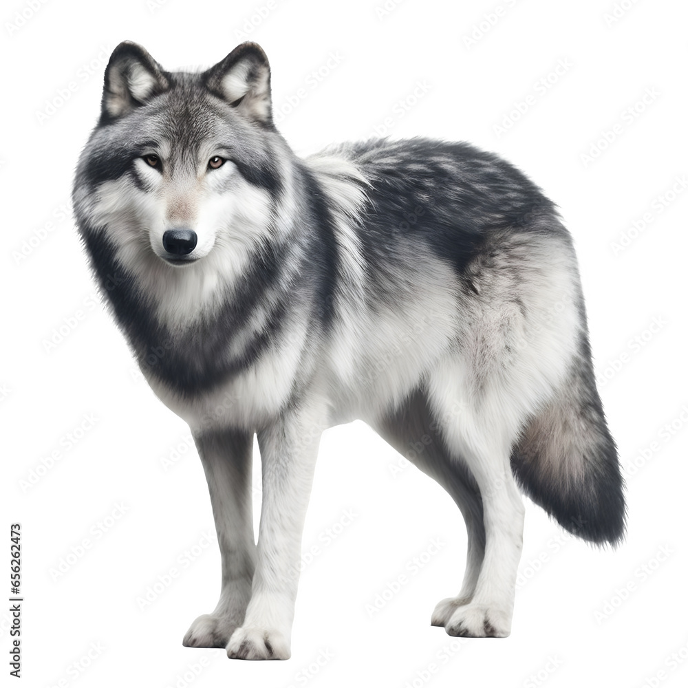 Isolated Wolf animal on a transparent background, PNG Format