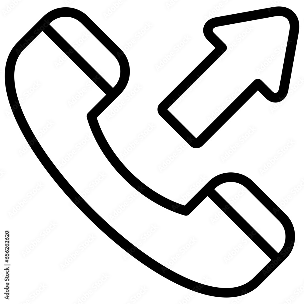 outgoing call icon illustration design with outline outgoing call icon illustration design with outline