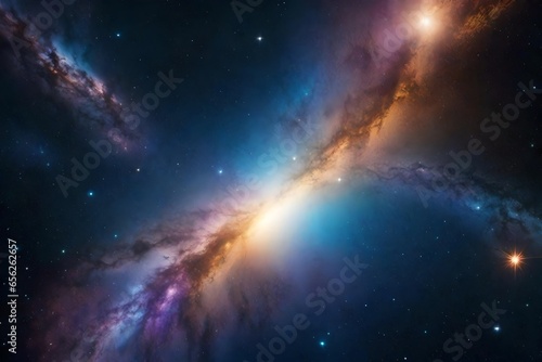 Illustration of galaxy with stars and space dust in the universe - AI Generative