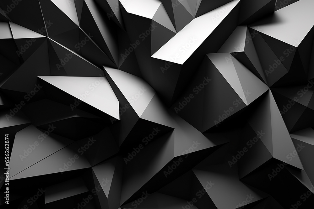 Black abstract background. 3d grey abstract background. - obrazy, fototapety, plakaty 
