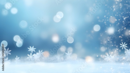 Snowflake background. Close up of winter snow. Christmas background. Copy space for text. Generative AI. © 亜矢子 松林
