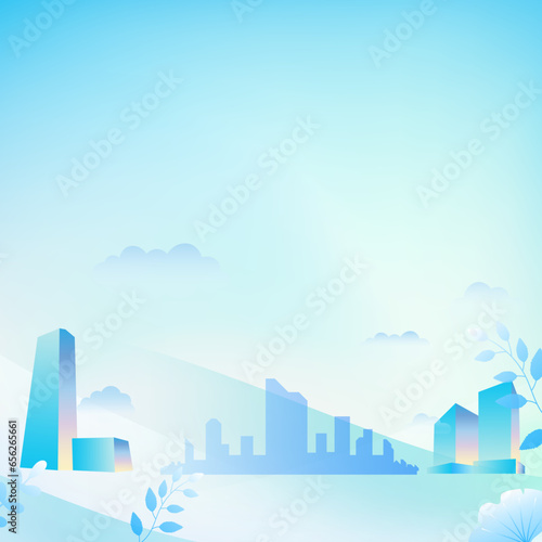 都市の青い抽象的な背景
