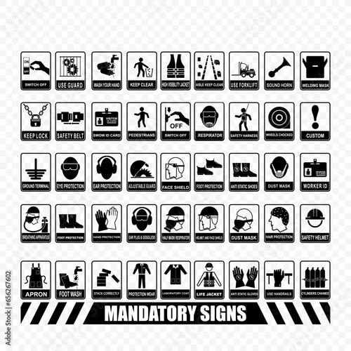 Mandatory icon and logo vector