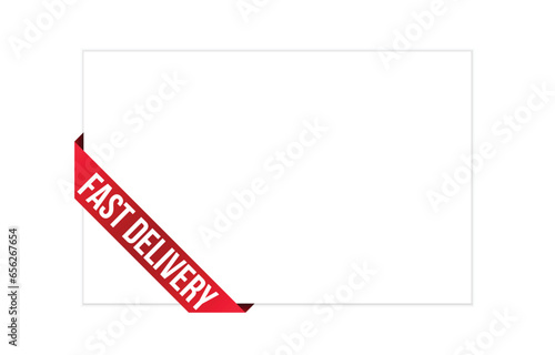 fast delivery red vector banner illustration isolated on white background