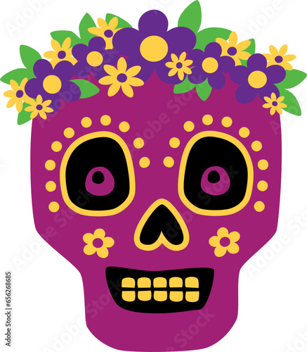 Colorful Festive Skull Day of the Dead