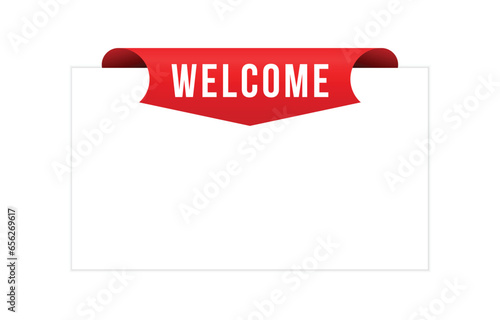 welcome banner design. welcome icon. Flat style vector illustration.