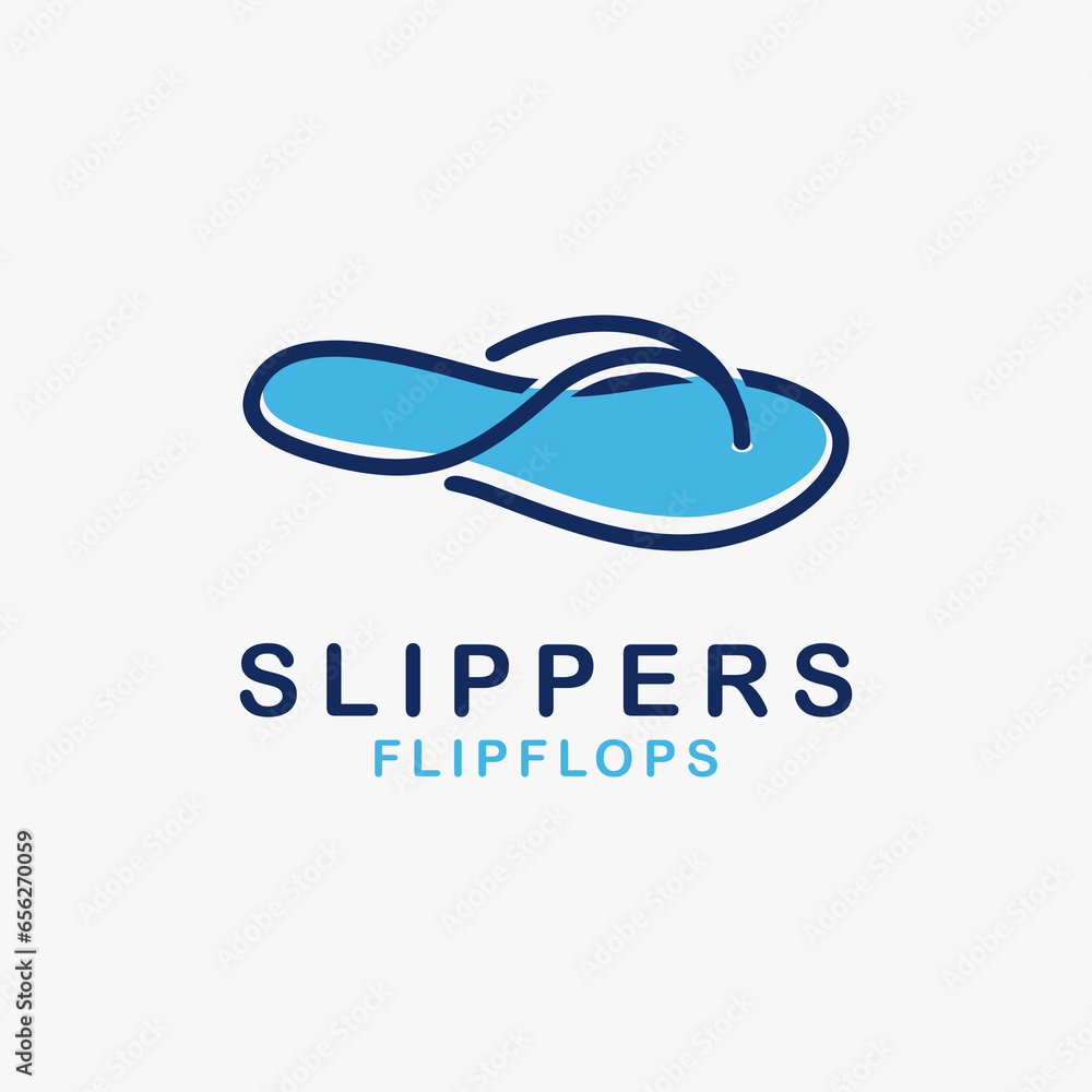 Flip flop slippers logo design Flip flop slippers logo design