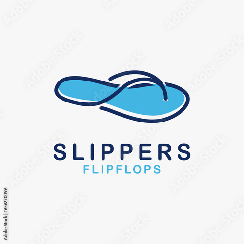 Flip flop slippers logo design