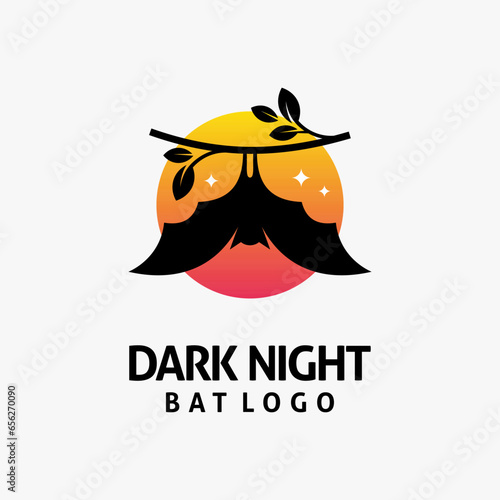 Hanging bat logo design