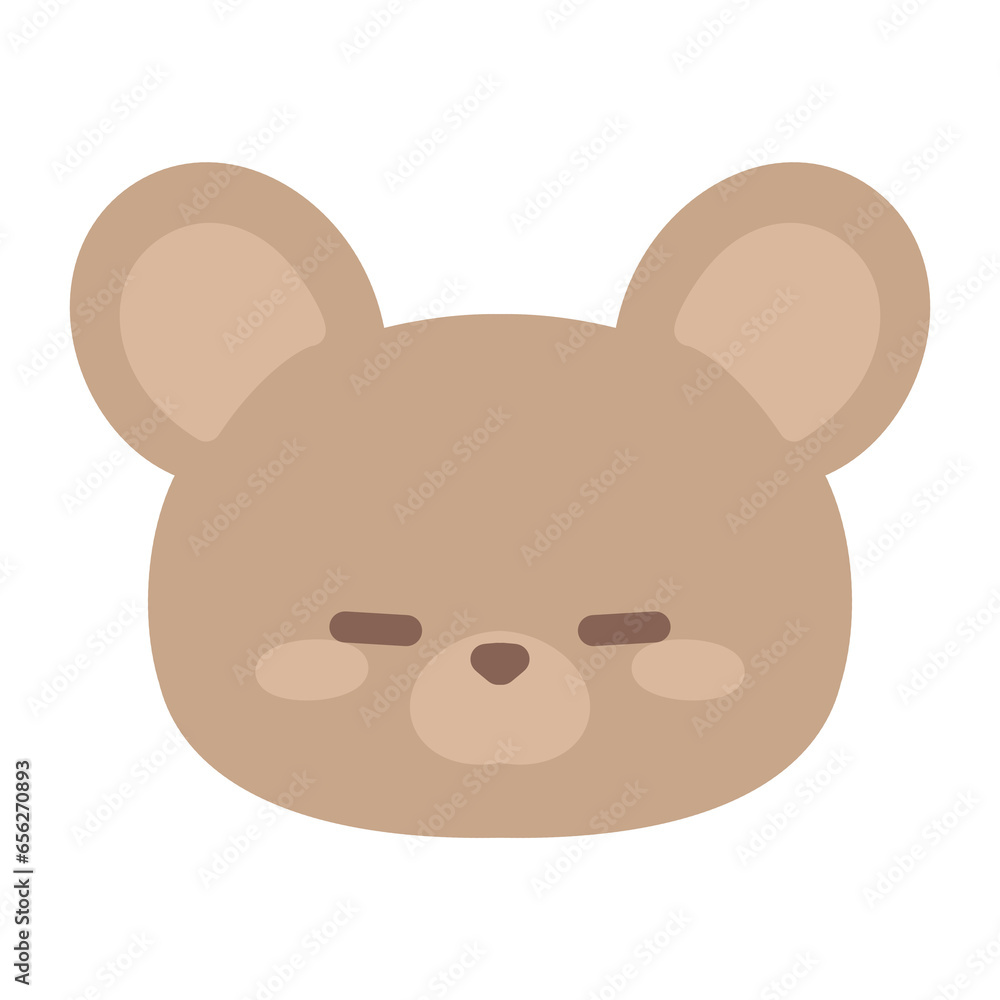 シンプルなブラウンベア無言☆PNG