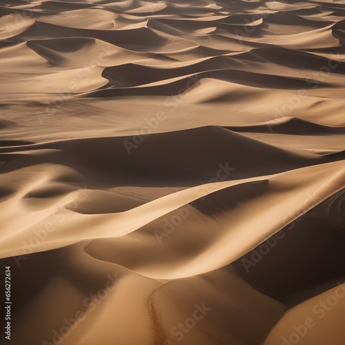 An aerial photograph of a vast desert landscape  showcasing intricate sand dunes and patterns2