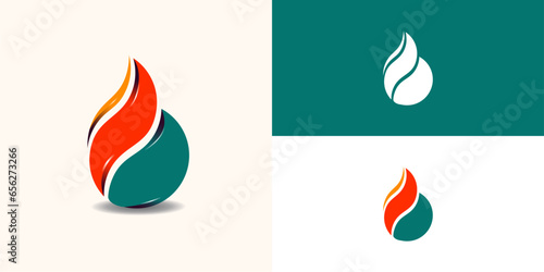 illustrasi vektor graphic of fire logo or gas