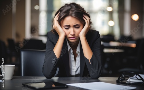 Stressed business woman und...