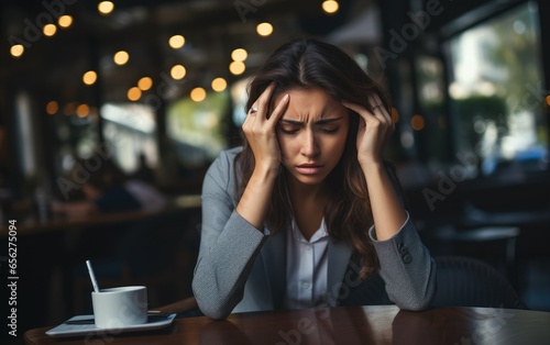 Stressed business woman und...