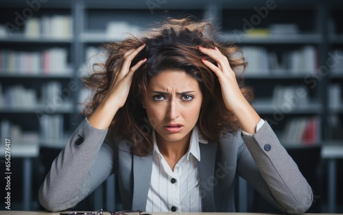 Stressed business woman und...