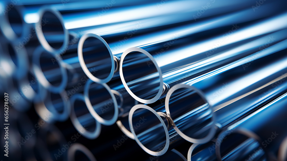 photograph of Metal tubes, Metallic Pipe.generative ai photograph of Metal tubes, Metallic Pipe.generative ai