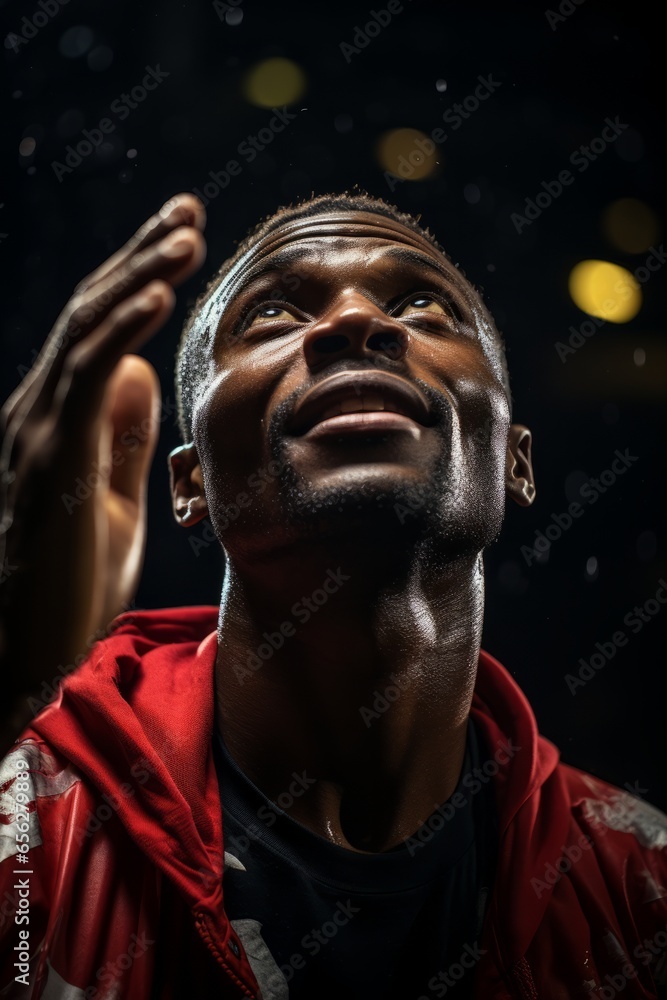 Boxer's cornerman delivering motivational words and encouragement between rounds, Generative AI Boxer's cornerman delivering motivational words and encouragement between rounds, Generative AI