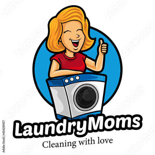 Laundry Mom Logo Mascot Template