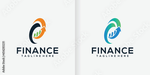collection of circle progress logo designs with creative arrow financial logos and twin financial company logos