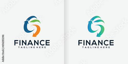 collection of circle progress logo designs with creative arrow financial logos and twin financial company logos