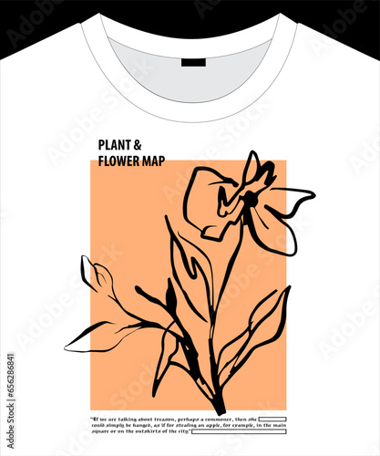 Typography slogan with flowers sketch for t shirt printing.