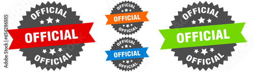 Fotografia, Obraz official sign. round ribbon label set. Seal