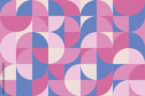 Circle and semicircle pattern.Seamless geometric pattern vector.Simple abstract circle illustration.circle abstract geometric background.geometric tile pattern. Vector 