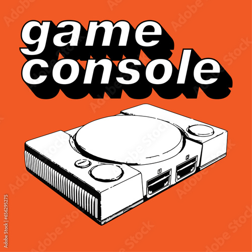 game console vintage poster vector