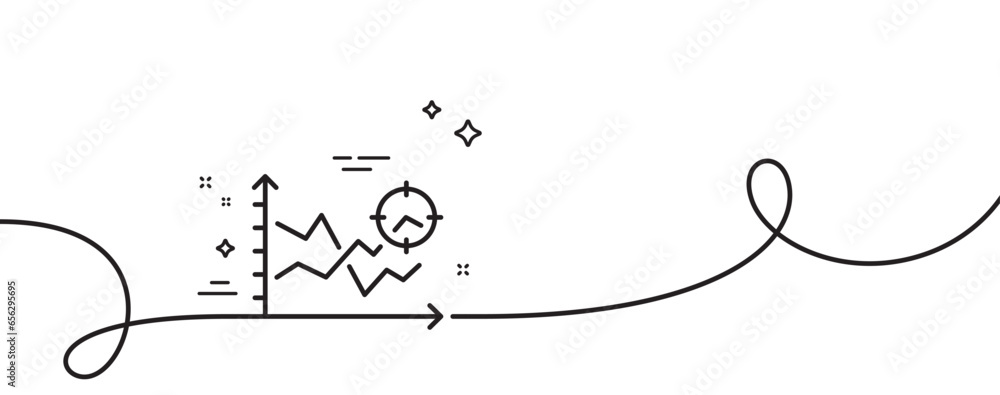 Seo analysis line icon. Continuous one line with curl. Web targeting chart sign. Traffic management symbol. Seo analysis single outline ribbon. Loop curve pattern. Vector Seo analysis line icon. Continuous one line with curl. Web targeting chart sign. Traffic management symbol. Seo analysis single outline ribbon. Loop curve pattern. Vector