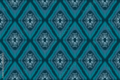 Ikat floral paisley embroidery on pattern traditional.Aztec style abstract vector illustration.design for texture,fabric,clothing,wrapping,decoration.