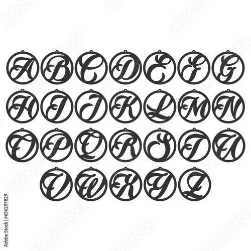 Circle Alphabet Earring Templates
