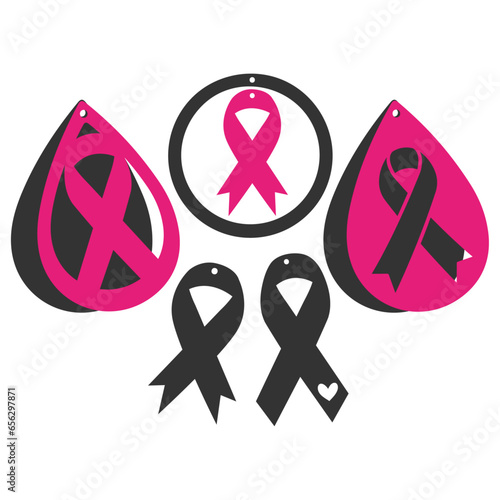 Cancer Ribbon Earring Templates