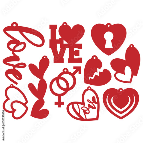 Valentines Day Earring Templates