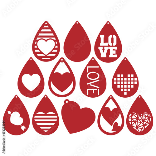 Valentines Day Earring Templates