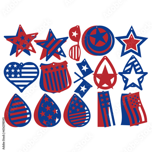 4th Of July Earring Templates