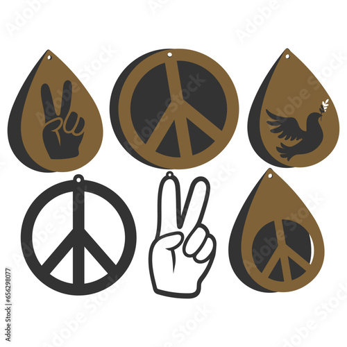 Peace Earring Templates