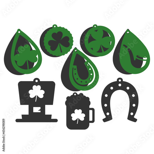 St Patricks Earring Templates