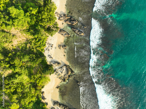 Drone images of wonderful seashore in Yogyakarta