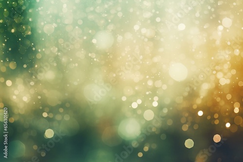 Abstract green and brown blurred backdrop with winter sparkle and bokeh. Magical Christmas theme. Generative AI photo