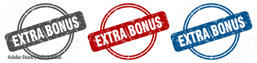 extra bonus stamp. extra bonus sign. extra bonus label set